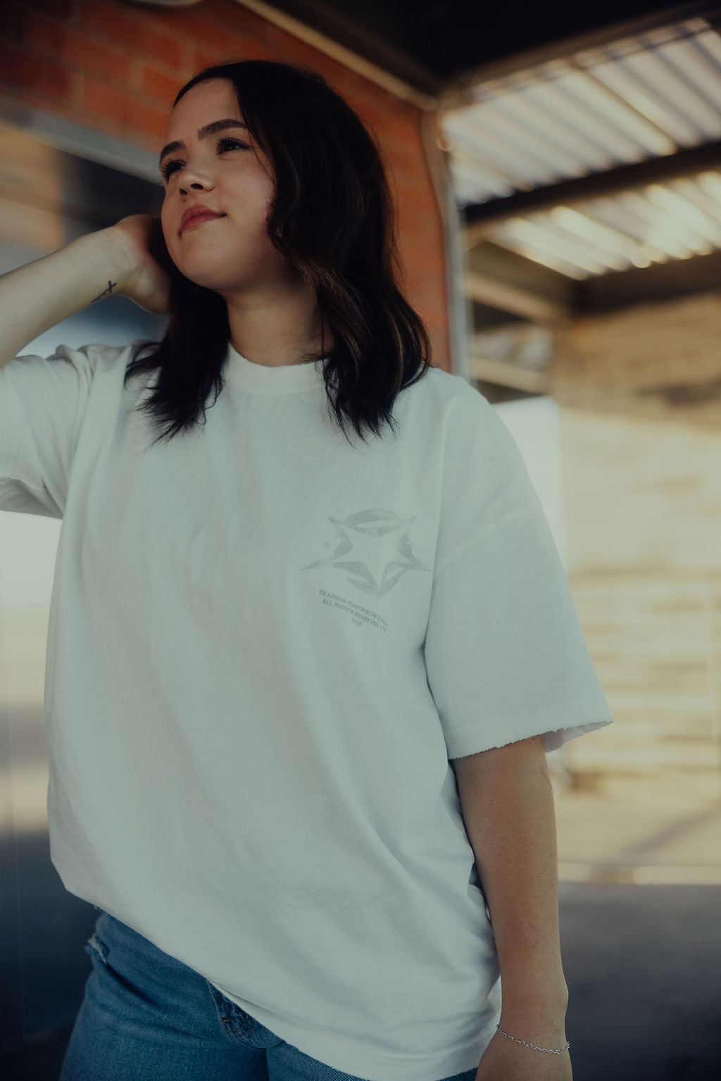 "NEXT UP" OVERSIZED TEE [WHITE]